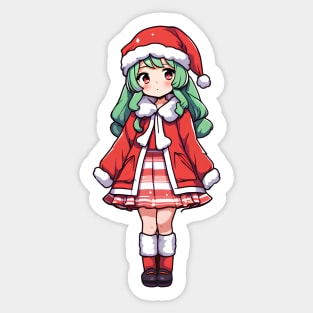 Cute Anime Chirstmas Girl Sticker